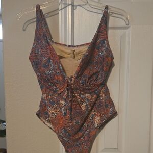 Swimsuits For All Vibrant Red and Blue One Piece